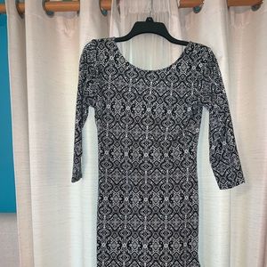 Black and white mid dress